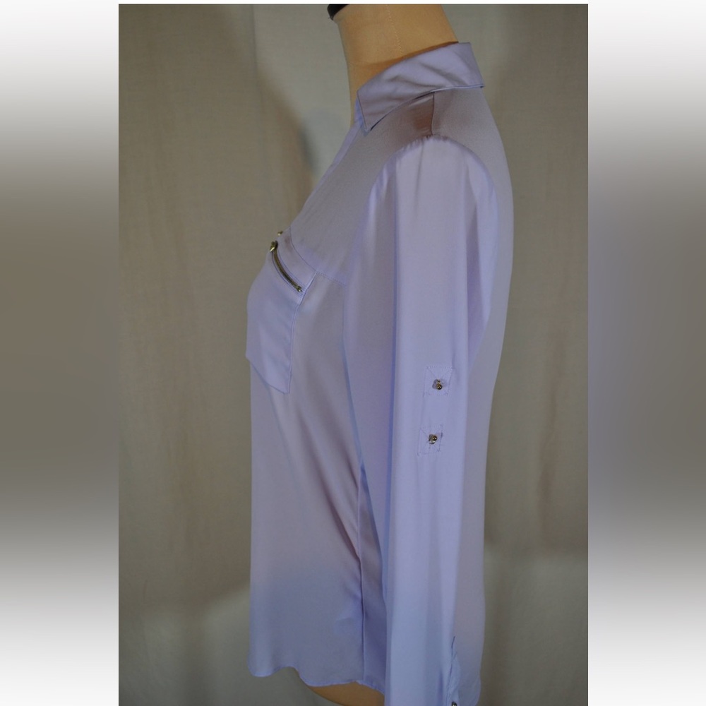 Express Lavender 1/4 botton Blouse - Picture 5 of 13